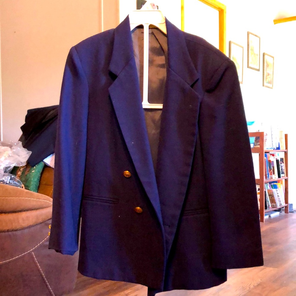 Boys blue blazer with gold buttons,size 10.